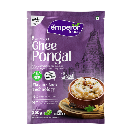 Ghee Pongal Ready To Eat, Just Heat & Eat, Authentic South Indian Taste (Ven Pongal), No Preservatives, 250g