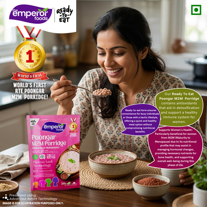 World's First Ready To Eat Poongar M2M Porridge | Made with Woman's Rice (Poongar Rice) | Helps from Maturity to Menopause | Just Heat & Eat | 250g