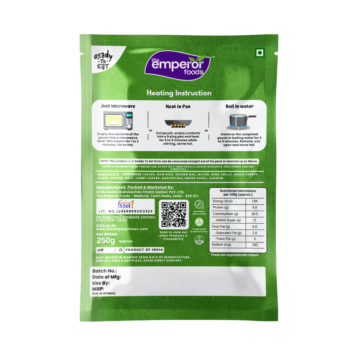 Coriander Pongal | Ready To Eat | 250g